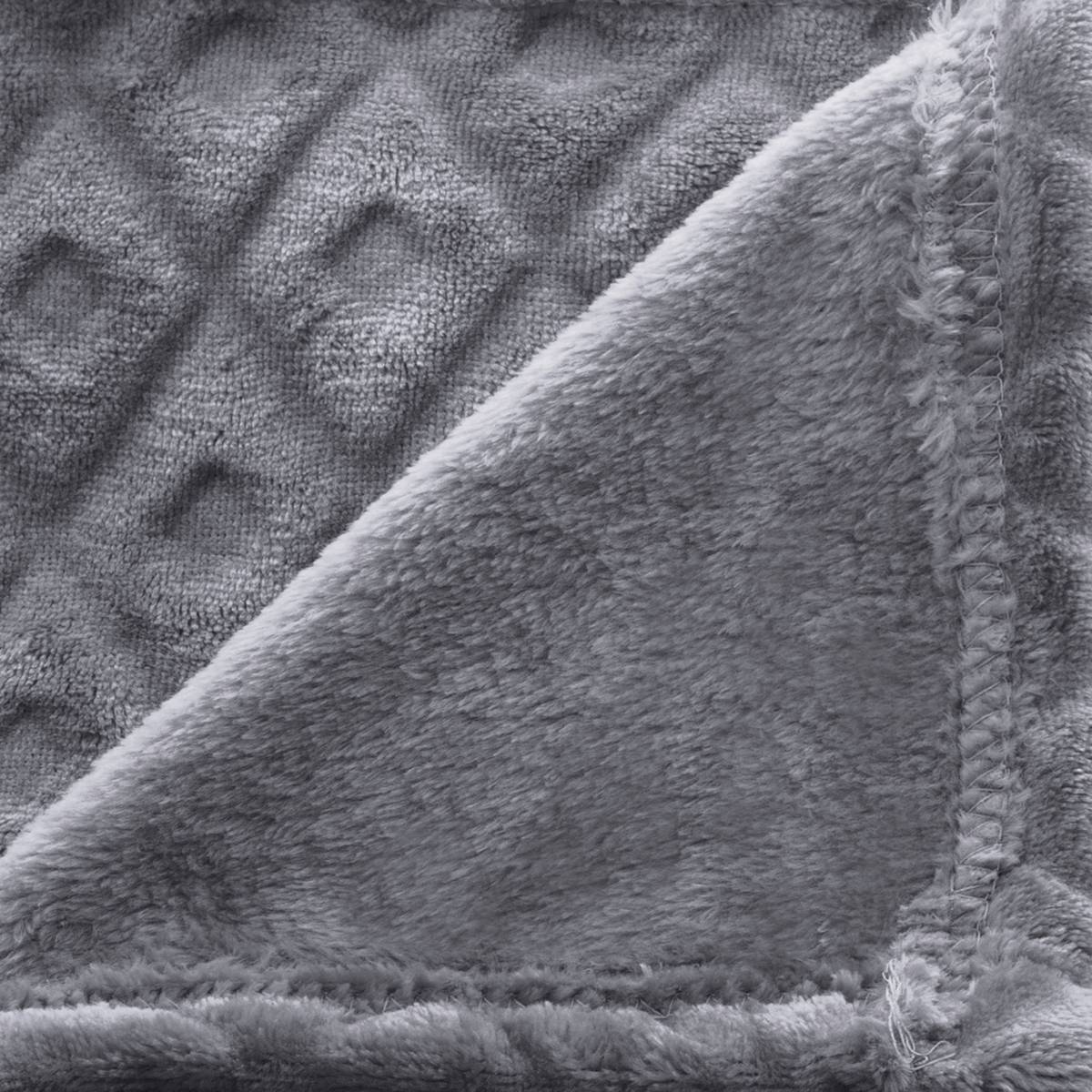 Manta "Diamante", franela Gris pizarra, 125x150 cm Gris pizarra