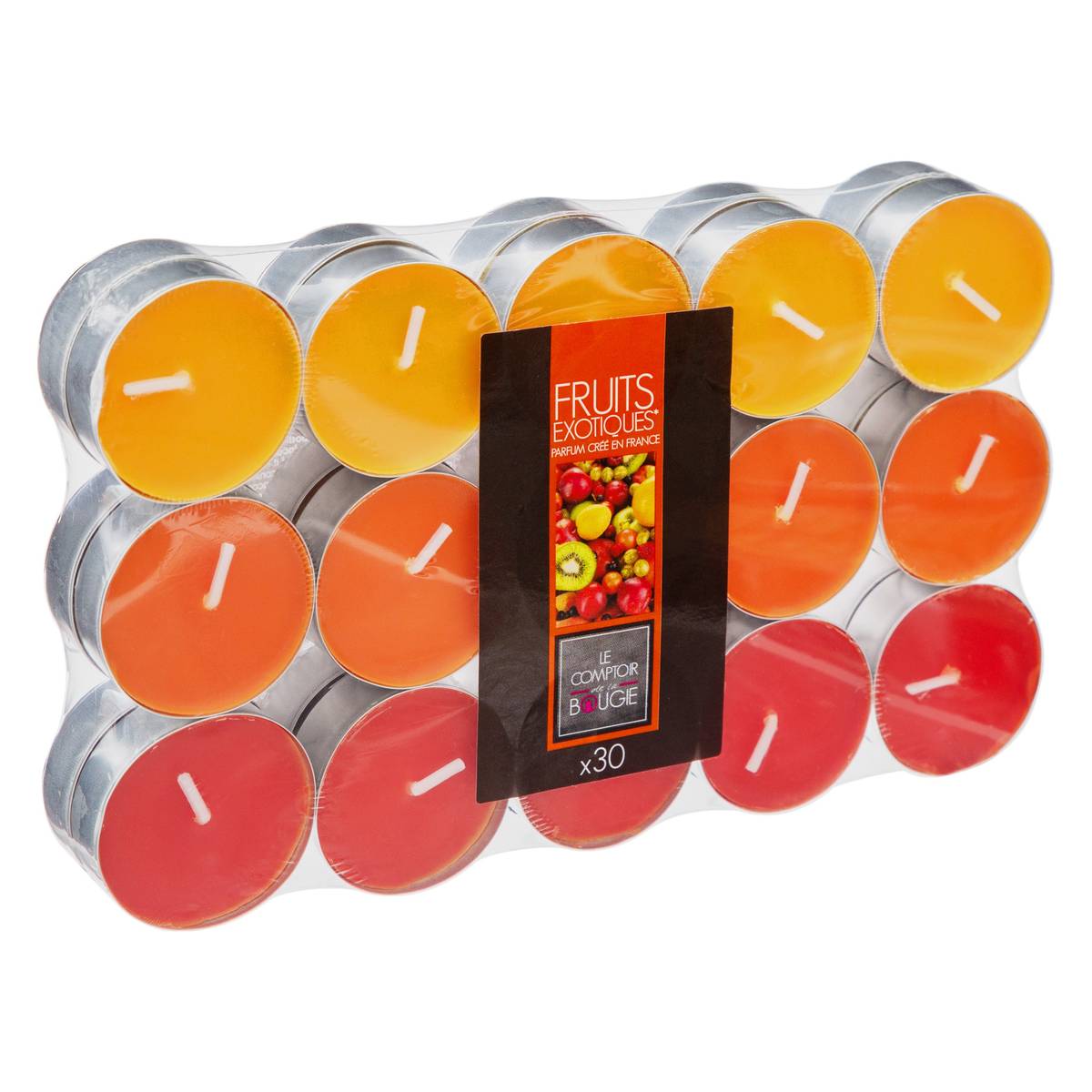 Lote de 30 velas perfumadas Frutas exóticas, 350g Frutas exóticas