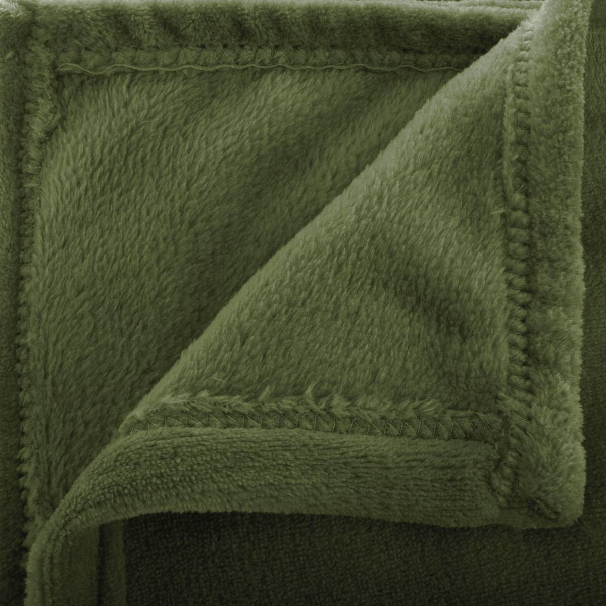 Manta de franela Verde caqui, 125x150 cm Verde caqui