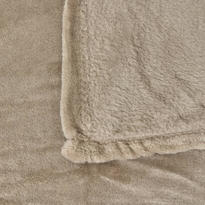 Manta de franela beige, 130x180 cm