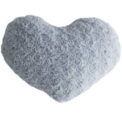 Coj&iacute;n "coraz&oacute;n", boucl&eacute; gris, 28x36 cm