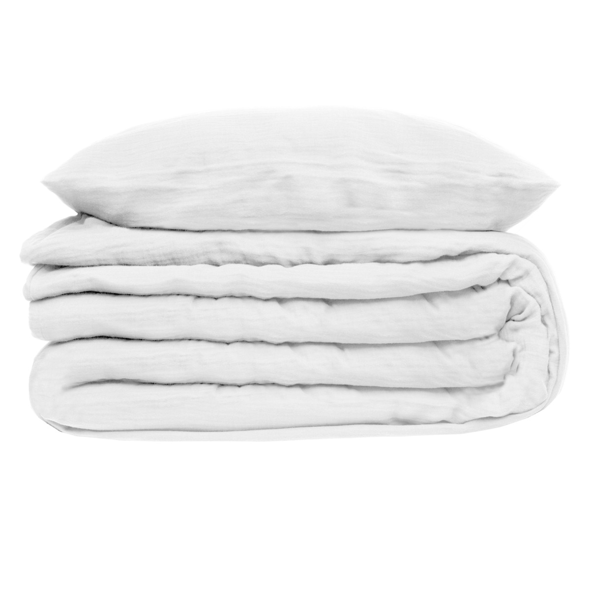Juego de cama de 3 piezas "Flora" Gasa de algodón, Blanco, 260x240 cm Blanco