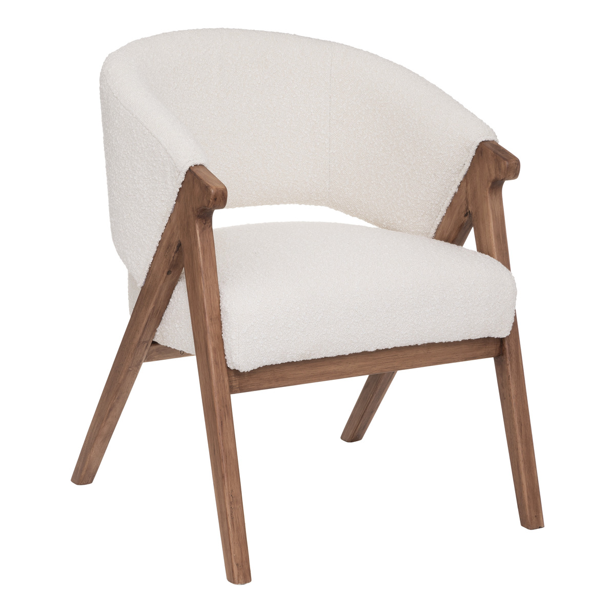 Sillón "Amza" Bouclette, Blanco Blanco