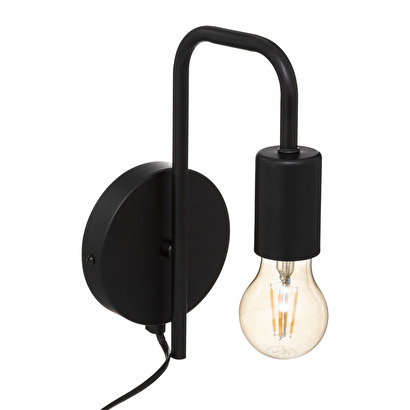 Aplique de pared "keli" metal negro, d.12 cm