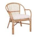 Sillón "Neta" Ratán, Tela Blanca Blanco