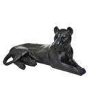 Estatuilla de leopardo acostado Negro, H.38 cm Negro