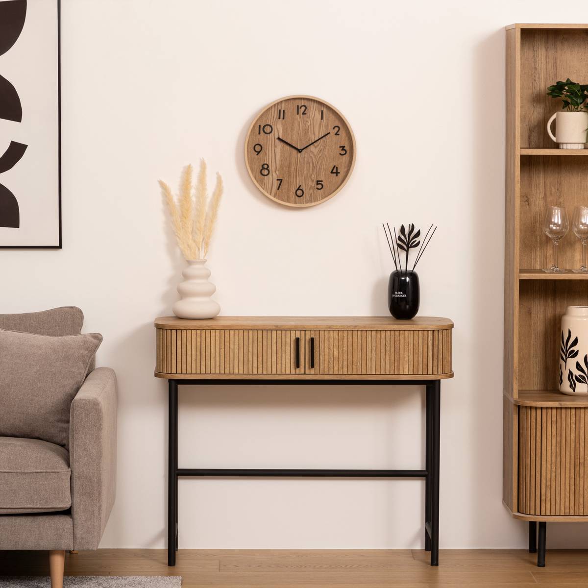 Reloj "Ivana" Beige, Ø 38 cm Beige