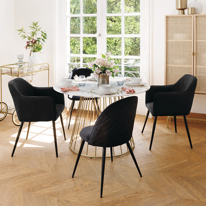 Silla de comedor "visoca" negro, 1 plaza