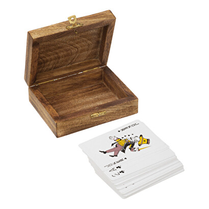 Juego de cartas "odile" madera de mango, 12x4 cm