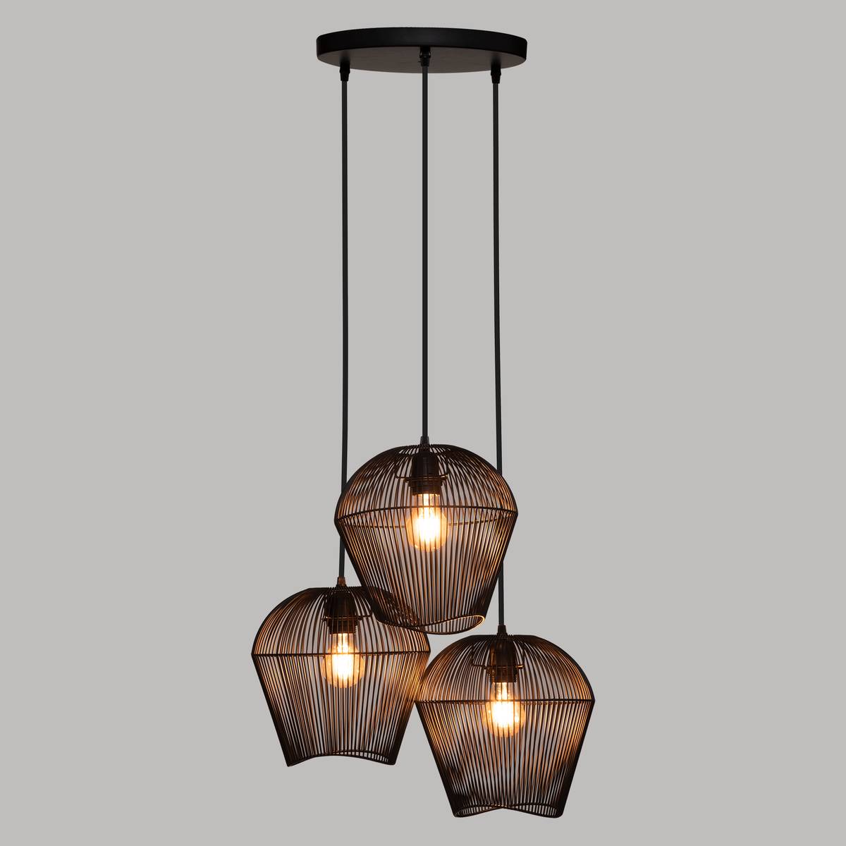 Lámpara Colgante "Jena" Metal negro, D.26 cm Negro