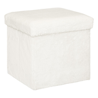 Puf plegable "ezzio" piel blanca