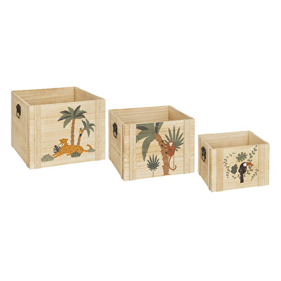 Juego de 3 cajas infantiles "jungla" 3 piezas