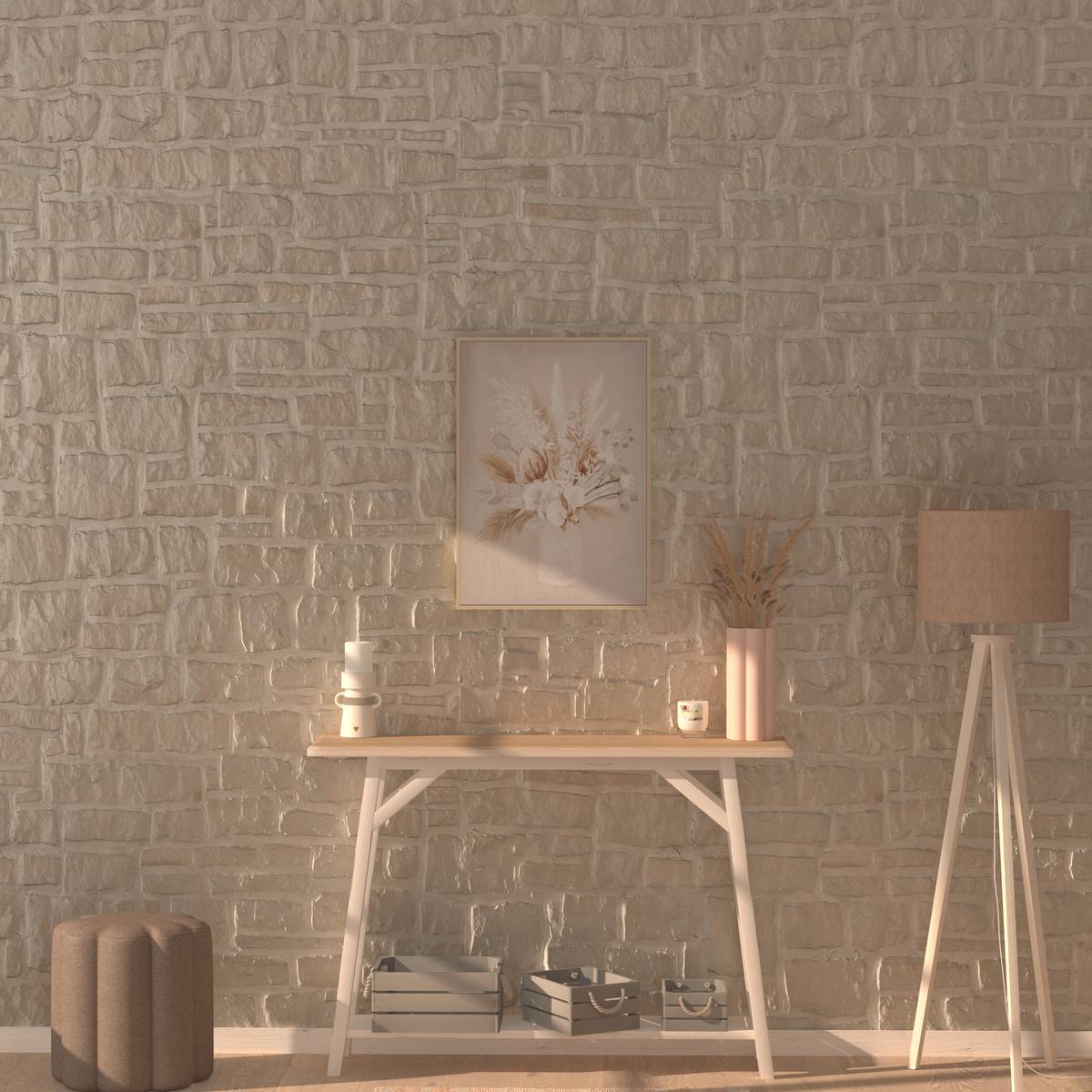 Lienzo "Tida" Madera 50x70 cm Madera natural