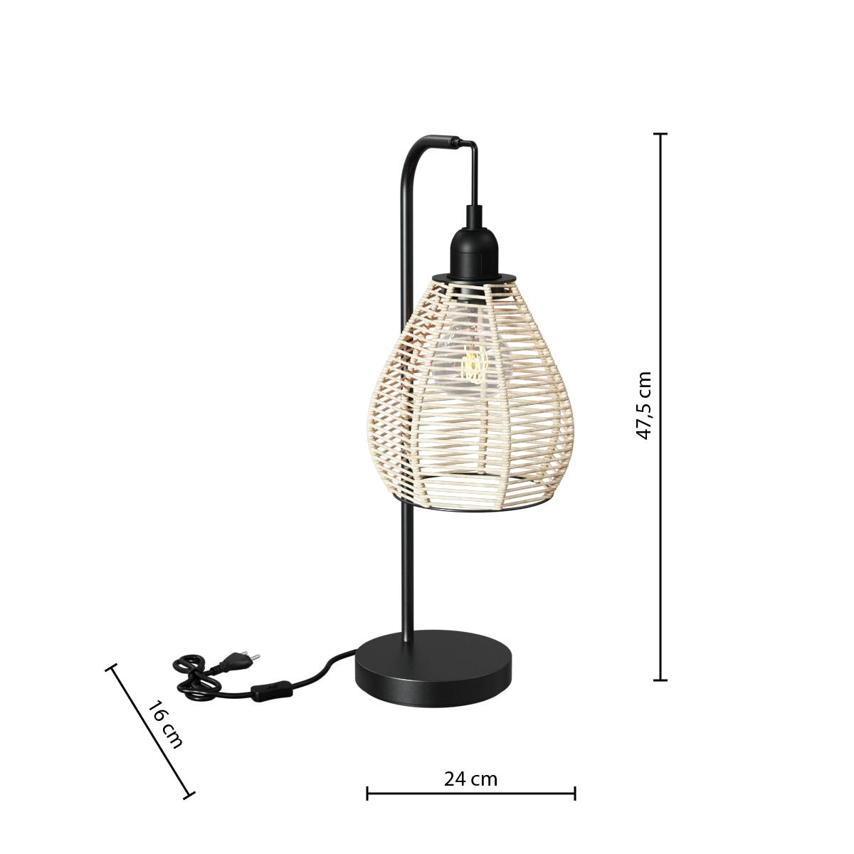 Lámpara "Delia" Negro, H.47,5 cm Negro