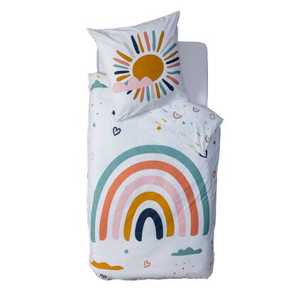 Juego de cama infantil de 2 piezas "arco&iacute;ris" algod&oacute;n, 140x200 cm