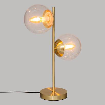 L&aacute;mpara "coleccionista" vidrio, dorado, h.48 cm