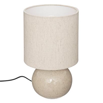 L&aacute;mpara de mesa "gaia" pantalla de lino, blanco, h.26,5 cm