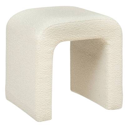 Puf "sevi" bouclette, blanco, 41x35 cm