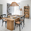 Mesa de comedor "Colva" Chapa L.180 cm Marrón