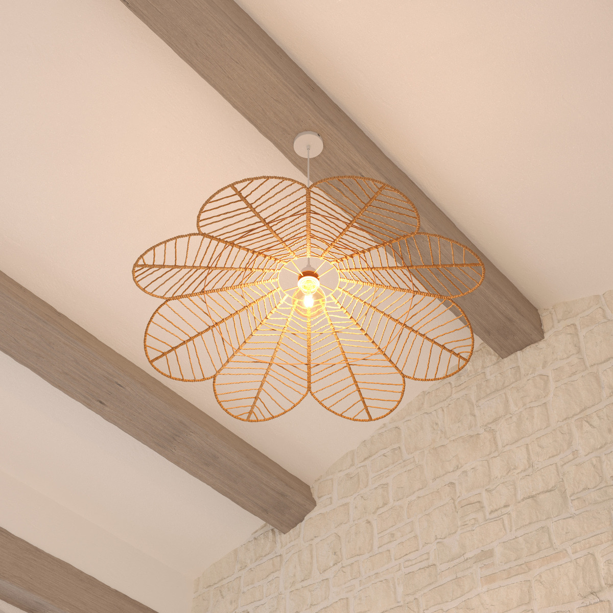 Lámpara Colgante "Folk" Beige, Ø 98 cm Beige