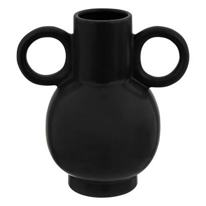 Jarr&oacute;n cer&aacute;mica, negro, h.22 cm