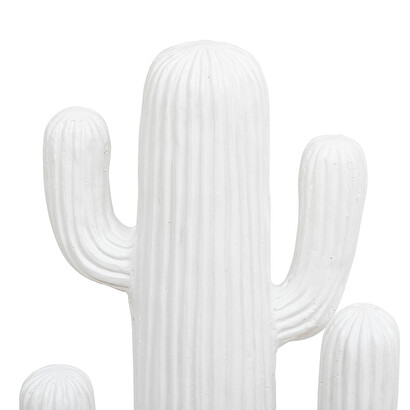 Cactus decorativo 'rodrigo' resina, blanco, h.57 cm