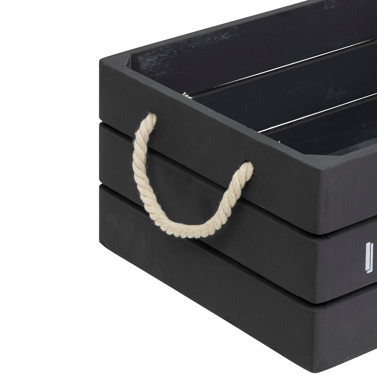Juego de 3 cajas de madera "Denys" Gris, L.23/29/35 cm Gris