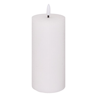 Vela redonda led "molia" blanco, 7x18 cm