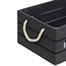 Juego de 3 cajas de madera "Denys" Gris, L.23/29/35 cm Gris