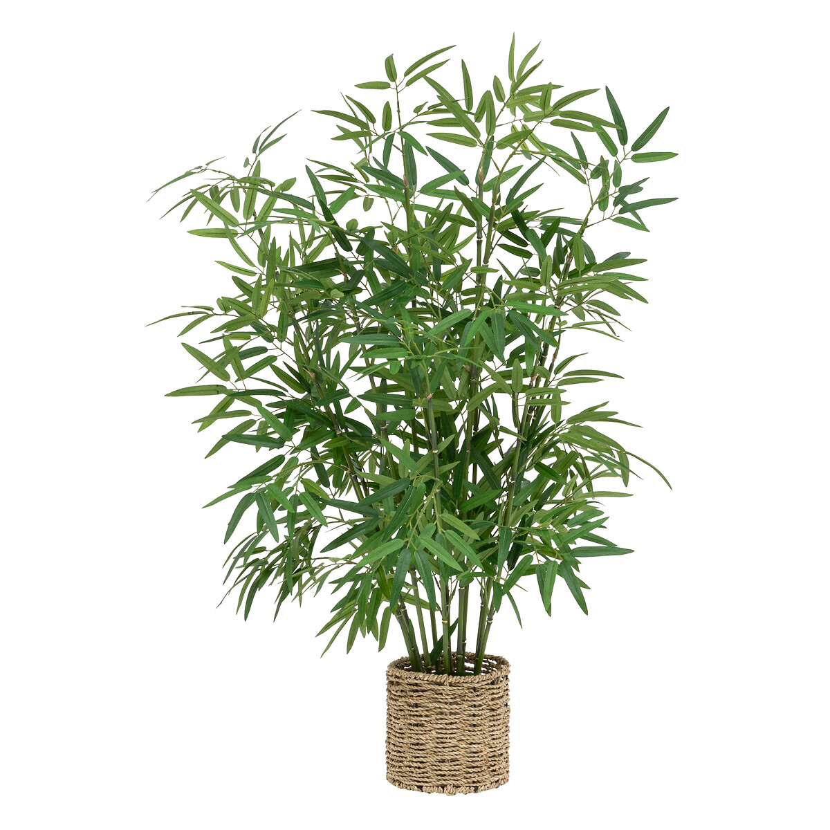 Bambú artificial, maceta natural H. 100 cm Verde