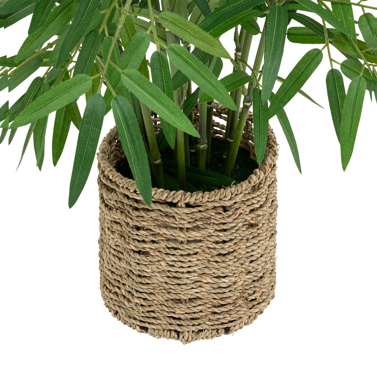 Bambú artificial, maceta natural H. 100 cm Verde