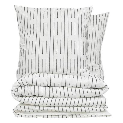 Juego de cama de 3 piezas "kain" blanco/negro, 240x220 cm
