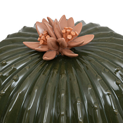 Cactus decorativo, cer&aacute;mica verde, h.15 cm