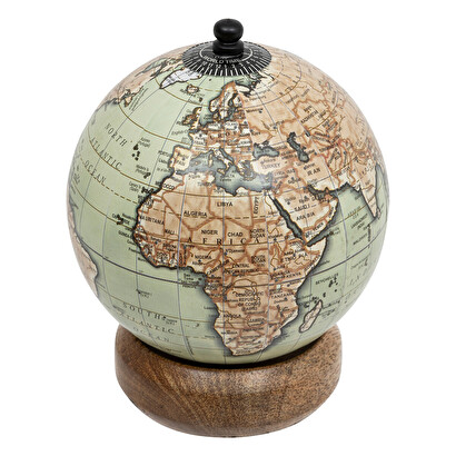 Globo decorativo "s&eacute; vintage" base de madera de mango, d.10 cm