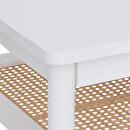 Mesa de centro "Cabras" Madera blanca, Rat&aacute;n, 110x60 cm Blanco