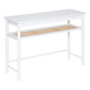 Consola "Cabras" Madera blanca, Ratán, L.110 cm Blanco