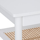 Consola "Cabras" Madera blanca, Ratán, L.110 cm Blanco