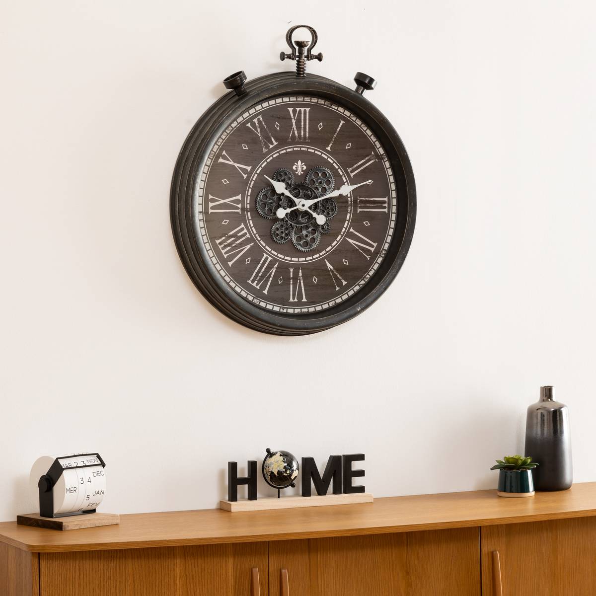 Reloj mec&aacute;nico "Azad" Negro, &Oslash; 60 cm Negro