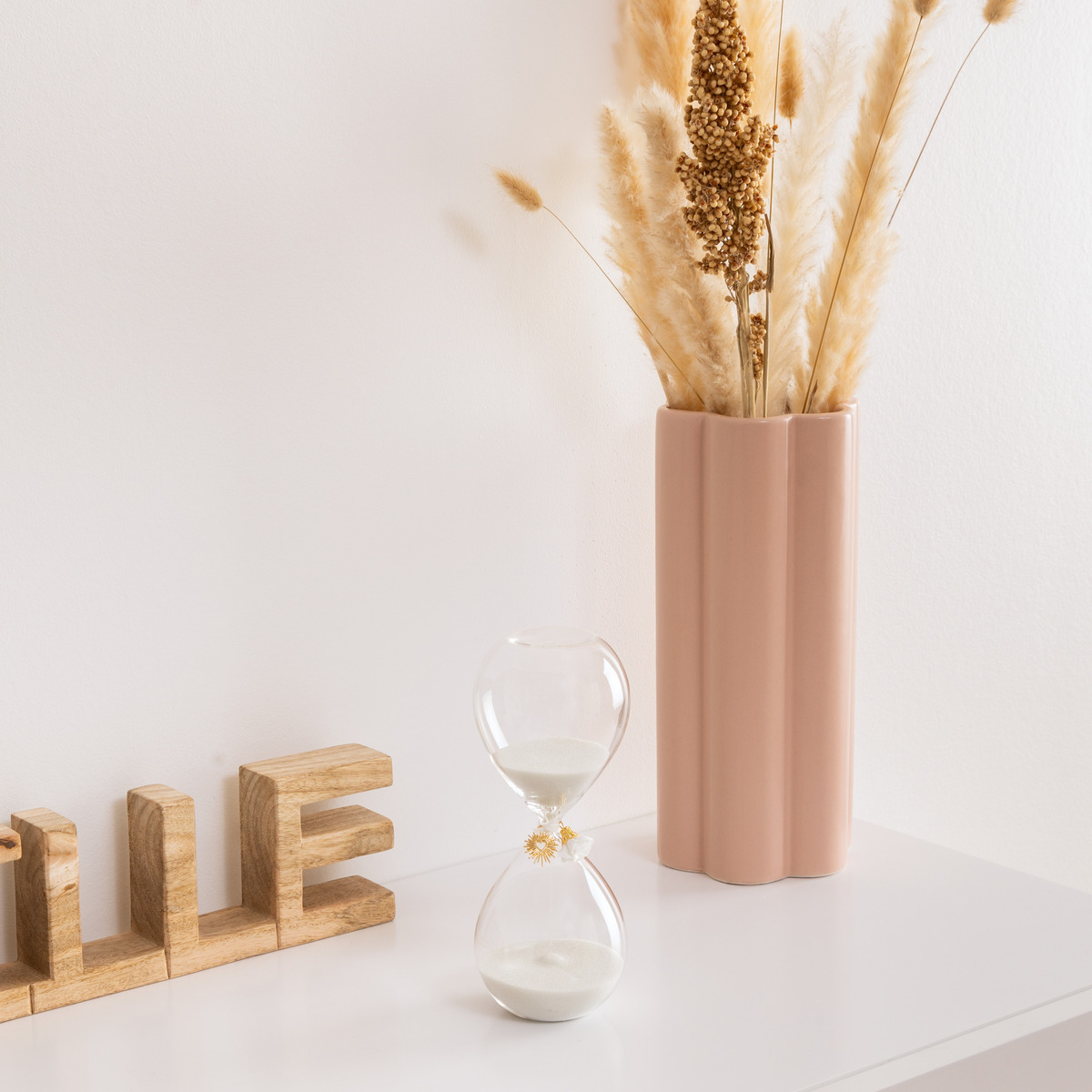 Reloj de arena de vidrio "Floral"