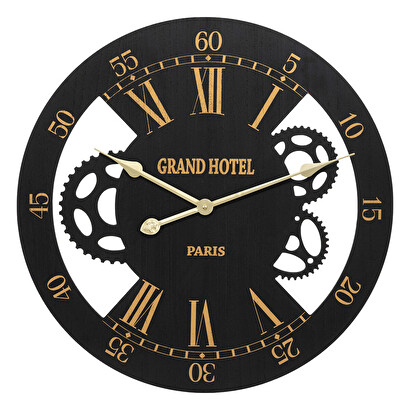 Reloj mec&aacute;nico "camillo" negro, &Oslash; 54 cm