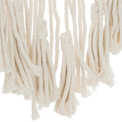 Decoraci&oacute;n de pared "soline" macram&eacute;, blanco, 36x77 cm