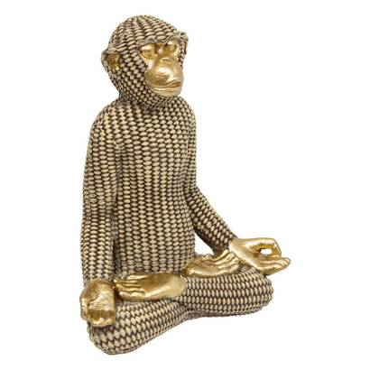 Estatua de mono de yoga dorado, h.18 cm