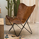 Ensemble fauteuil "Dario" Cuir lisse, Marron cognac Marr&oacute;n co&ntilde;ac