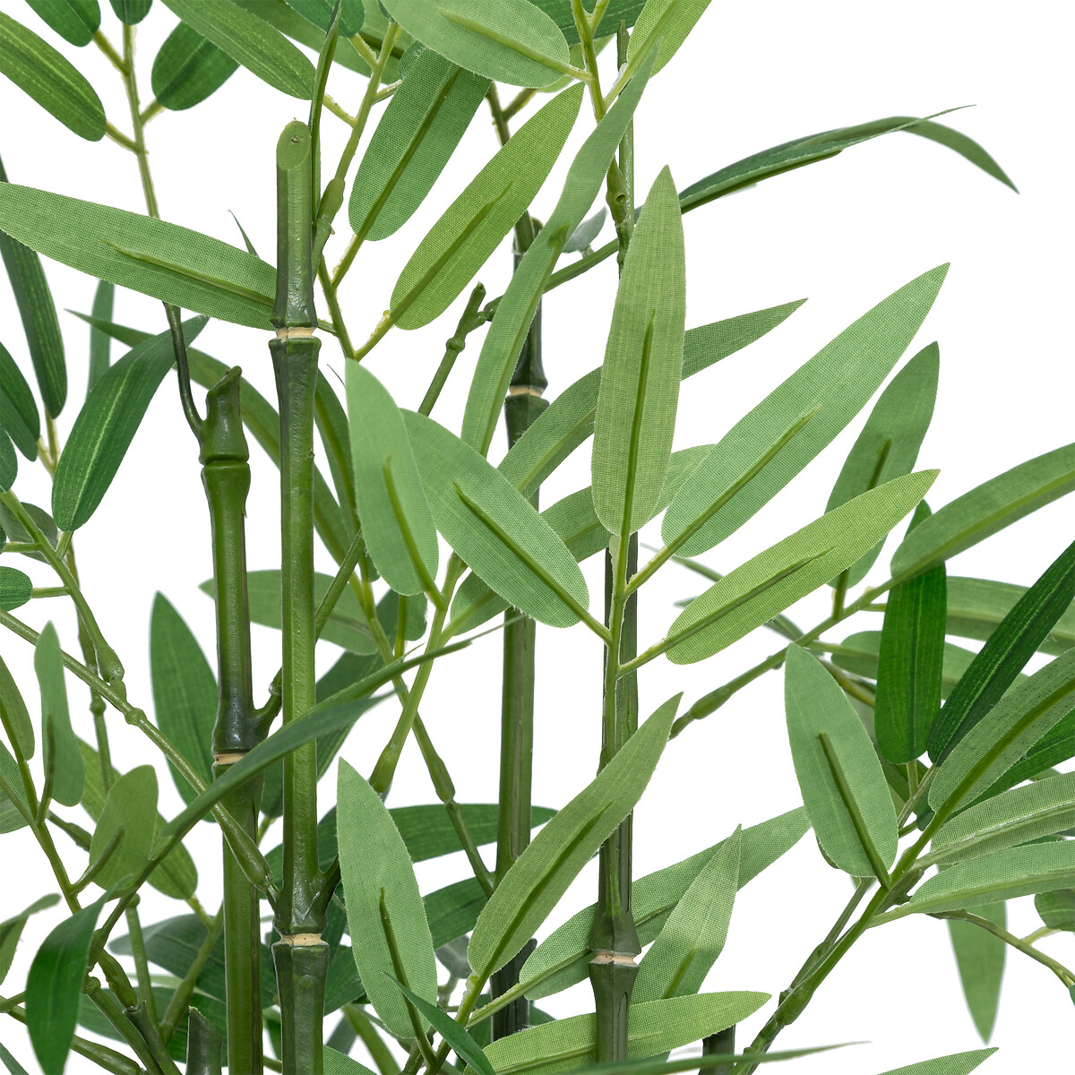 Bambú artificial "Ly" Maceta natural, H.46 cm Verde
