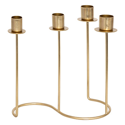 Candelabro "margy" metal dorado, h.23 cm