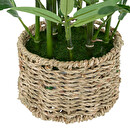 Bambú artificial "Ly" Maceta natural, H.46 cm Verde