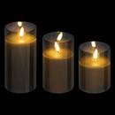 Juego de 3 velas LED "Sena" Negro, H.10/12/15 cm Negro
