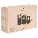 Juego de 3 velas LED "Sena" Negro, H.10/12/15 cm Negro