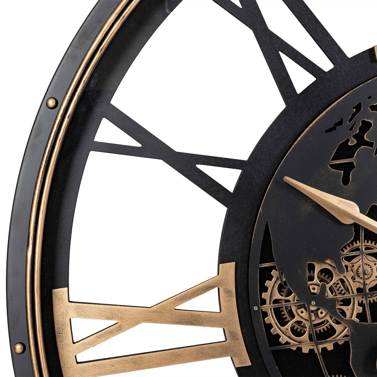 Reloj mecánico "Clark" Metal negro, D.110 cm Negro