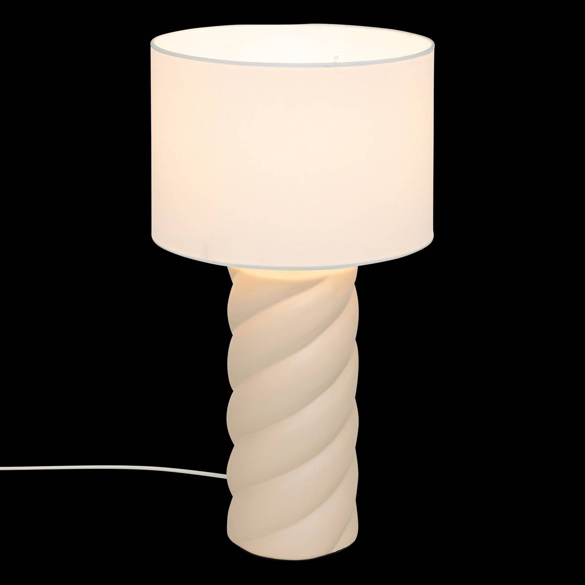 Lámpara de mesa "Noly" Cerámica, Beige, H.44 cm Beige